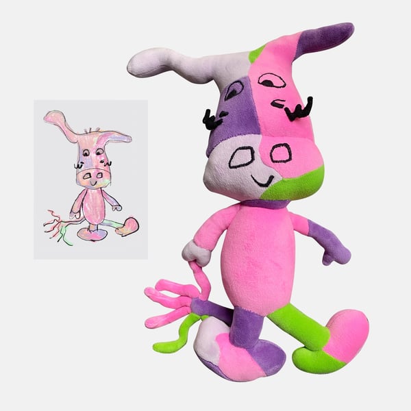 Custom Plush,Stuffed Animal from Kids Art ,Turn Drawings into 3D Plush Toy