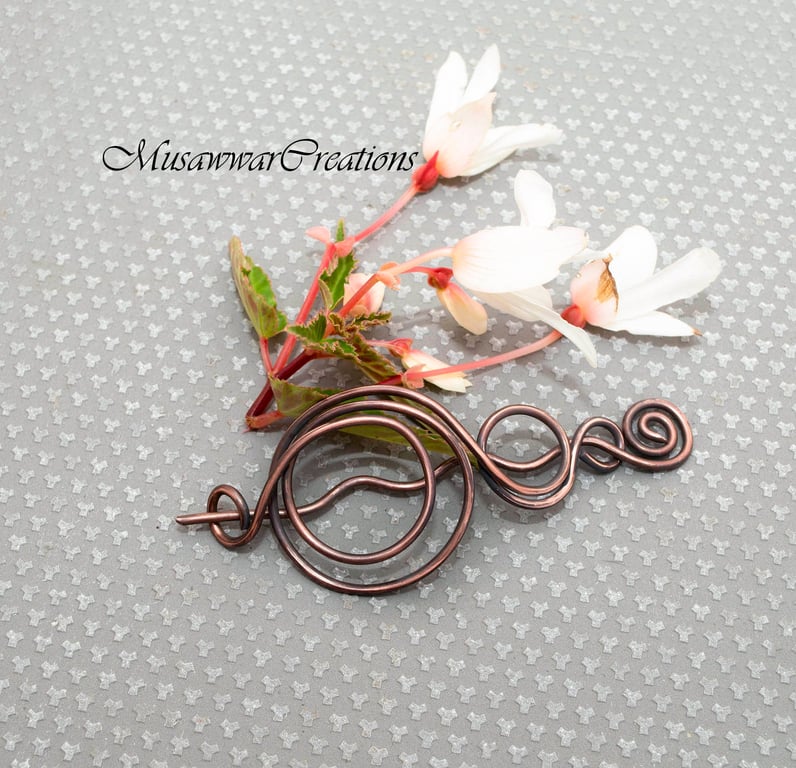 Antique copper Hair slide, solid copper ,hair barrette,Hair Accessories,celtic h