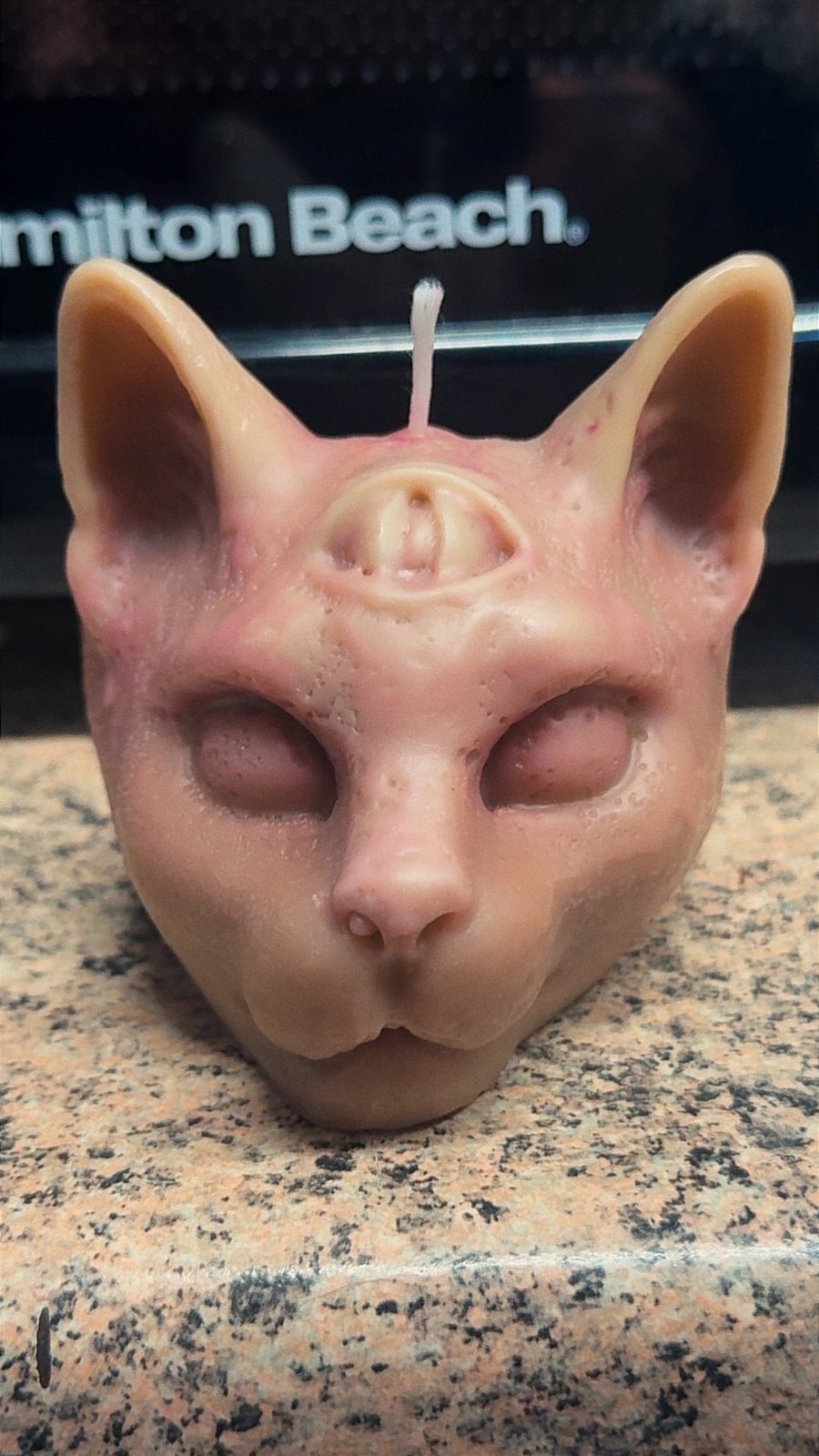 Cat head scented candle 