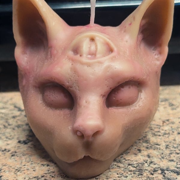 Cat head scented candle 