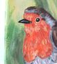 Robin small original painting on canvass - Image 2