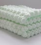 Crochet Baby Blanket, handmade new baby gift in mint green and white - Image 1