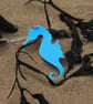 Delicate Seahorse necklace in anodised aluminium on a silver chain. - Image 3