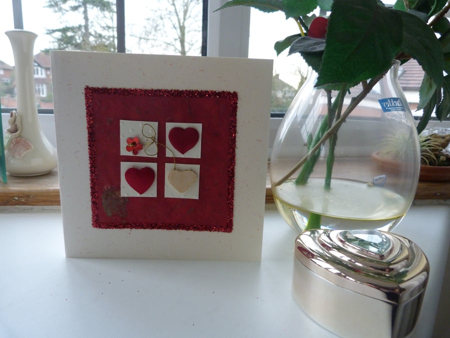 Wooden Heart Valentine card