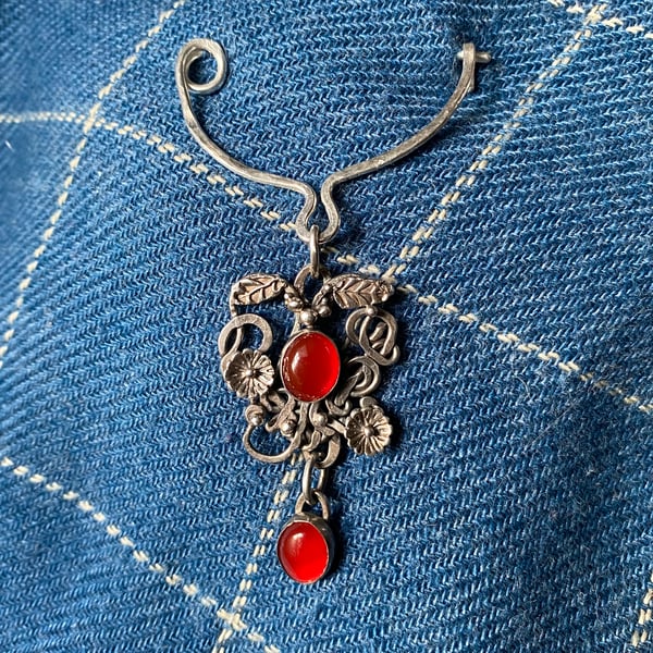 Carnelian kilt or shawl pin