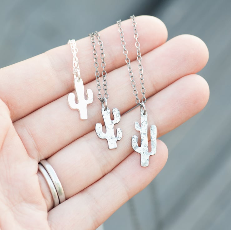 Sterling silver cactus on sale necklace