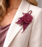 Handmade Felt Wool Flower Brooch – Soft Elegance - Image 3