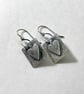 Oxidised sterling silver heart tag earrings - Image 9