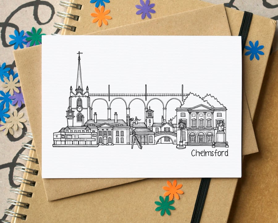 Chelmsford Skyline Greetings Card