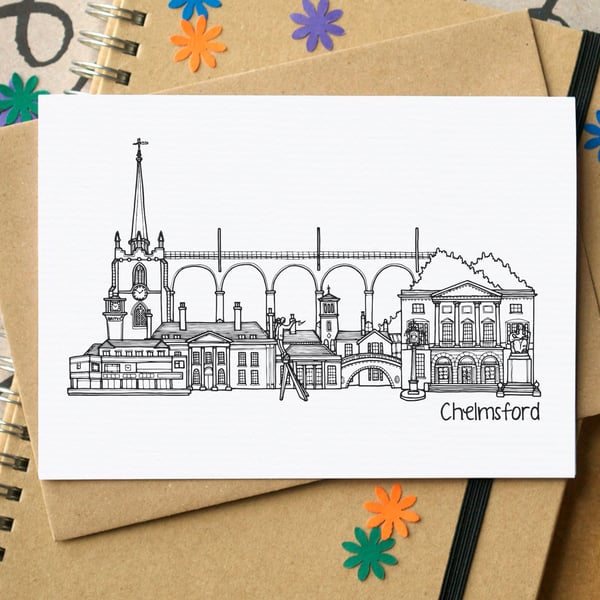 Chelmsford Skyline Greetings Card