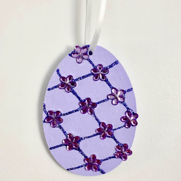 Easter egg decoration - hanging jewelled egg, handmade