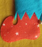 Handmade Elf Boot Christmas Orange and Blue