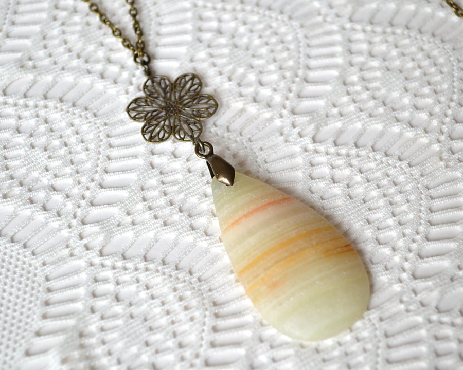 Sale! 50% off! Long Agate Pendant