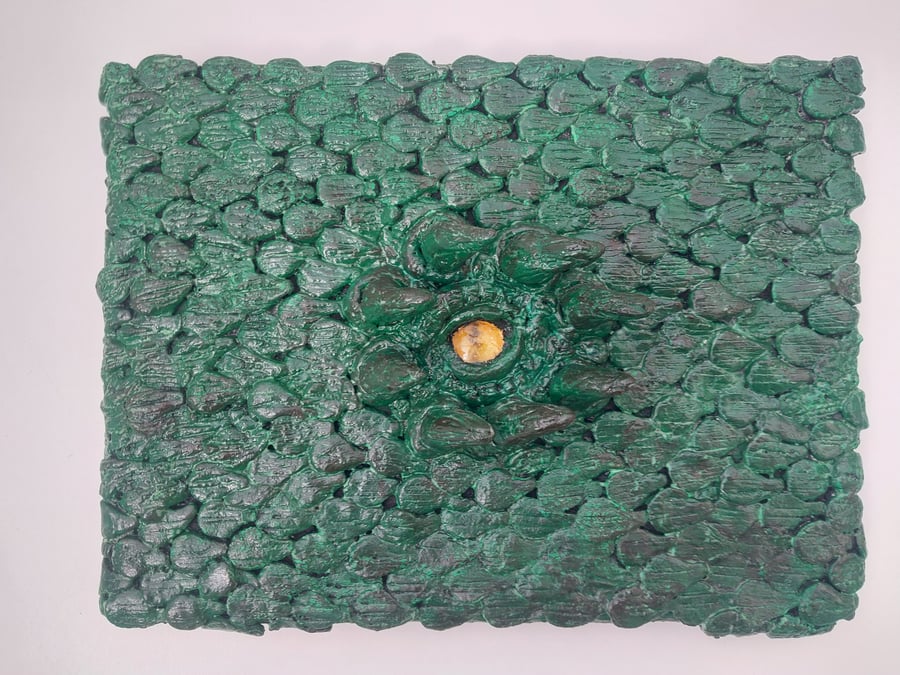 Dragon clay on canvas wall art