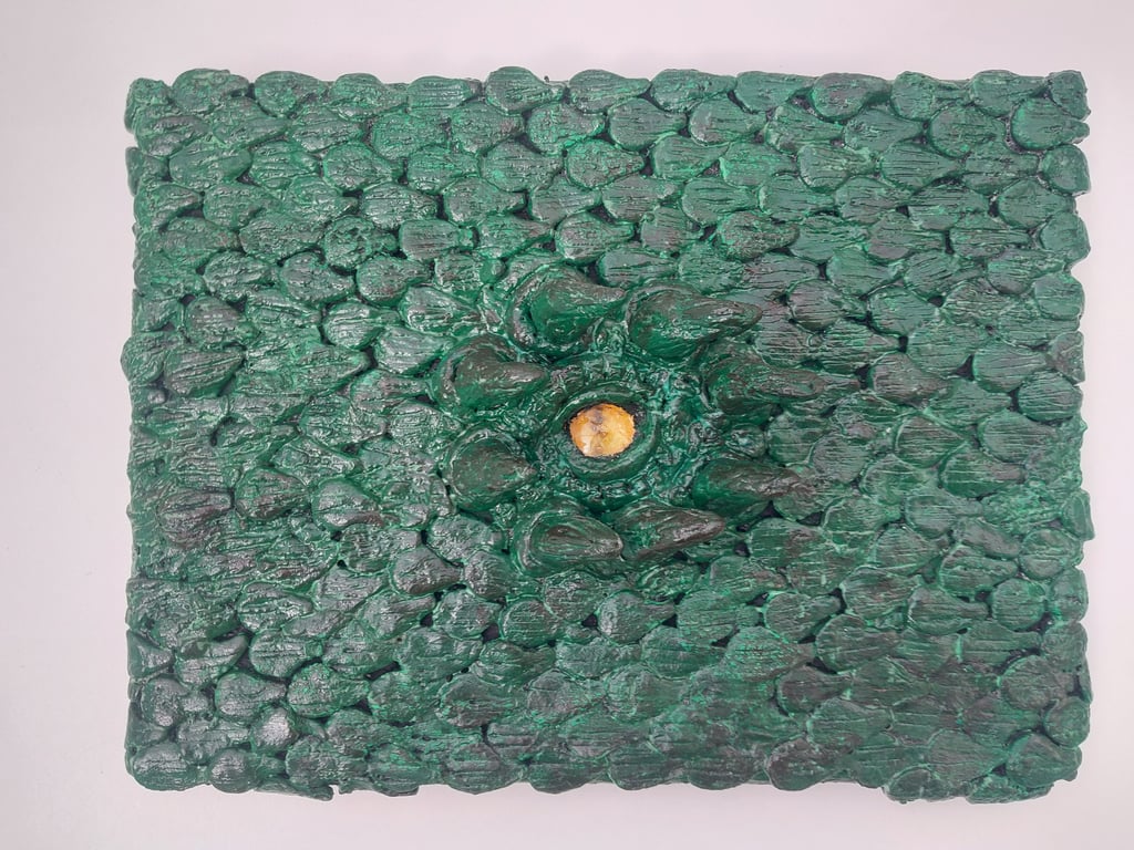 Dragon clay on canvas wall art