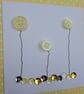 Pack of 3 Mini Blank Cards - Yellow Button Flowers and Sequins - Image 6