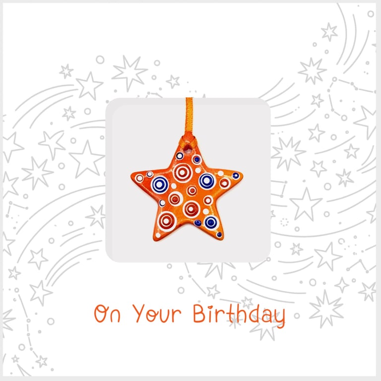 Star Ceramic Birthday Keepsake Card