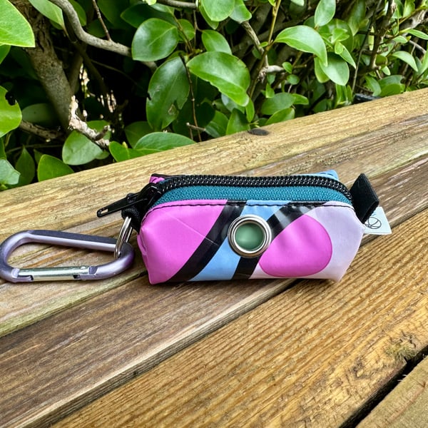 Repurposed Dog Poo Bag Holder - Made From Pool Toy - Pink Purple