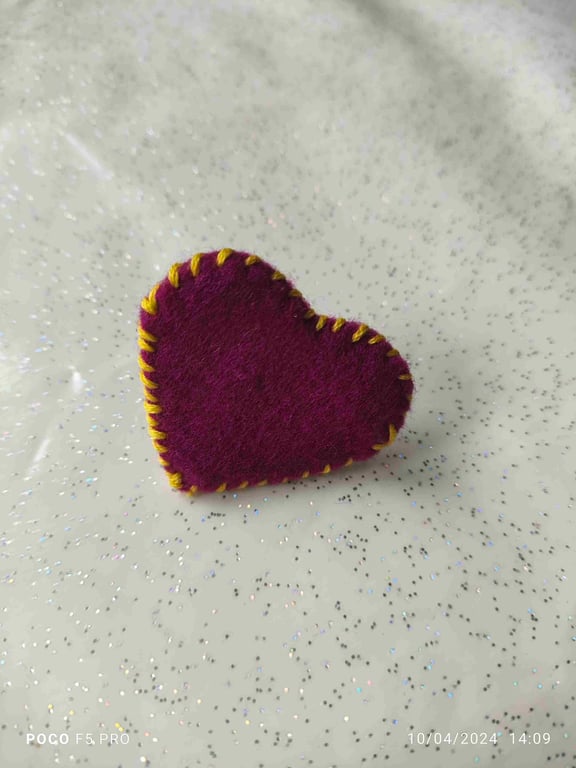 Handmade heart felt ring 