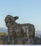 French Bulldog Lifting Paw Statue Large  Bronze Resin Garden Sculpture  - Image 1