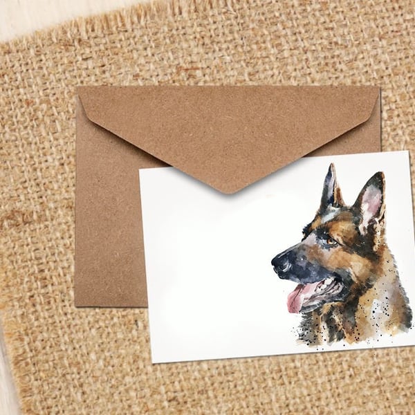 German Shepherd Dog II Art GreetingNote Card.German Shepherd Dog Card,German She