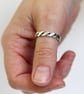 Celtic Silver Ring Twisted 2mm Wire - Chunky Mens Ring - Thumb Ring - Hammered - Image 3