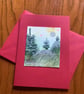 Hand painted Christmas Yule Card 'Hills at Yule' - Image 2