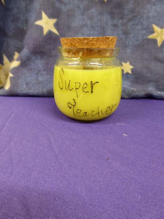 Hand Engraved Super Teacher Soy Wax Candle