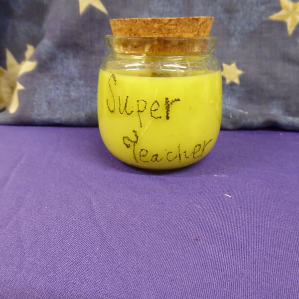 Hand Engraved Super Teacher Soy Wax Candle