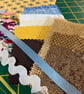 Slow Stitching kit, mix textiles, fabric and trims  - Image 3