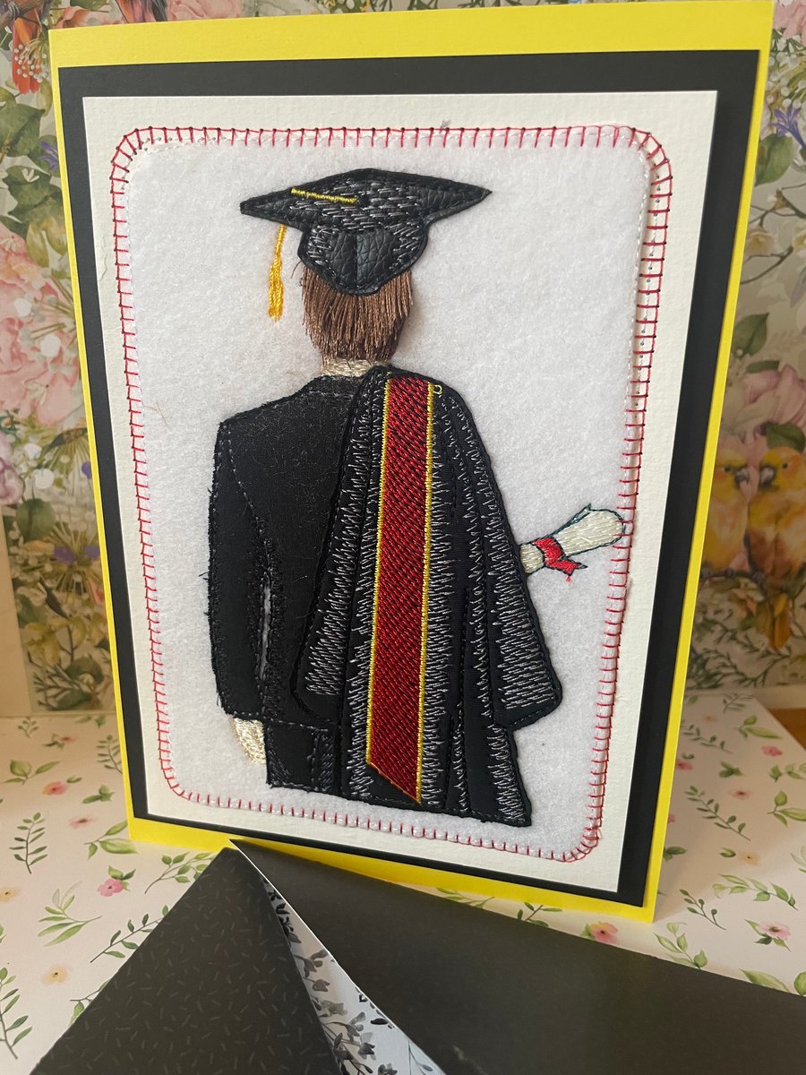 Handmade 3D greetings card Graduation Male 