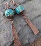 Handmade Copper and Ocean Spray Lampwork Earrings - Image 4