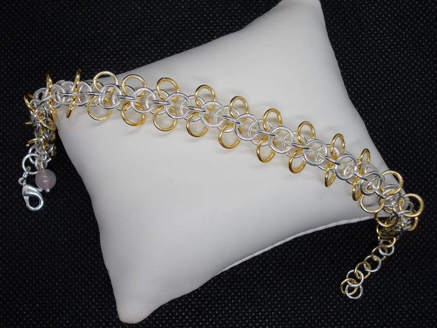 SALE - Two tone orchid weave bracelet