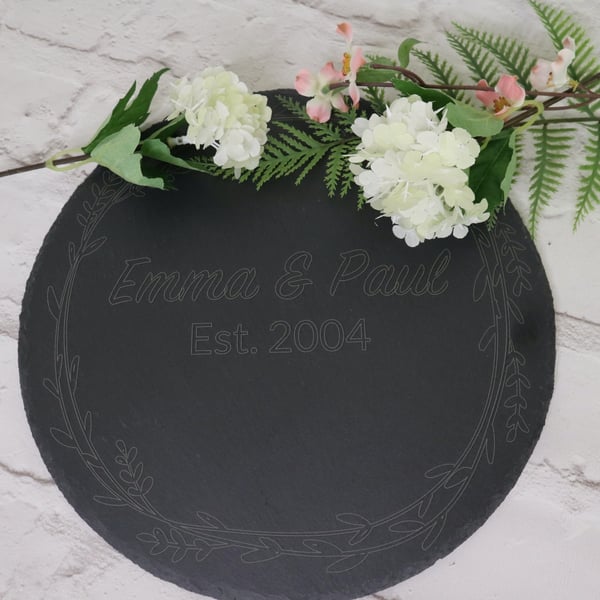 Personalised anniversary slate placemat