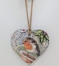 Robin Christmas decoration, clay hanging tree decoration, window decoration  - Image 3