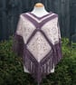 Grape and Pink Marshmallow Crochet Poncho - Design A542 - Image 5