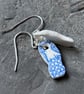Handmade Drop Earrings, Broken Ceramic, Unique Earrings, Eco Gifts. - Image 5