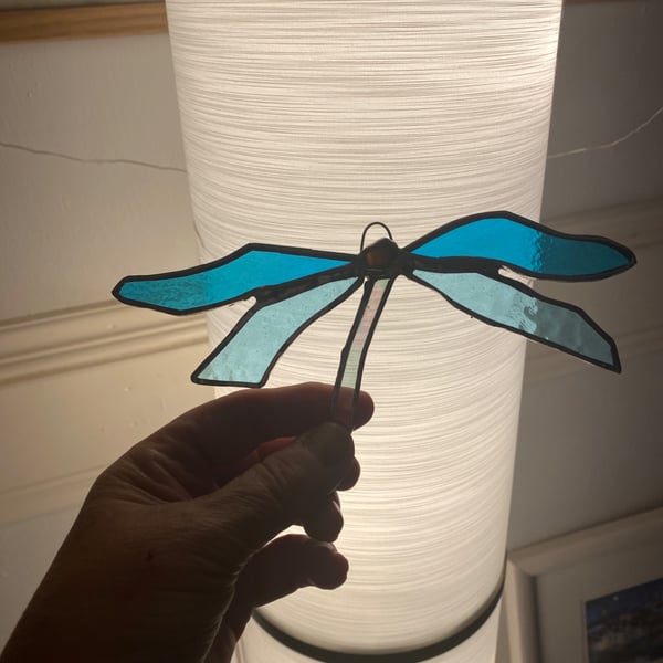 Stained glass dragon fly window decoration 