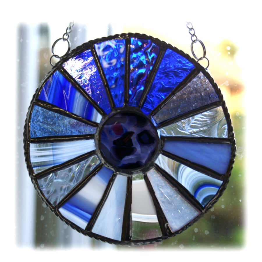 Winter Solstice Suncatcher Stained Glass Handmade Colour Wheel