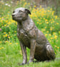Sitting Crossbreed Dog Statue Large Bronze Resin Garden Sculpture - Image 1