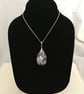 Silver Grey Glass Teardrop Pendant - Image 5