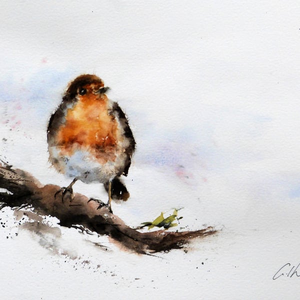 The Robin, Original Watercolour Painting.
