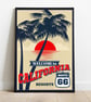 California retro travel poster, California Route 66 travel print, USA travel art - Image 1
