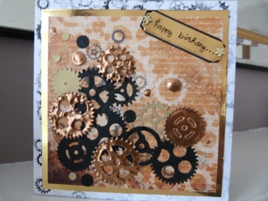 Assorted Cogs Birthday Card