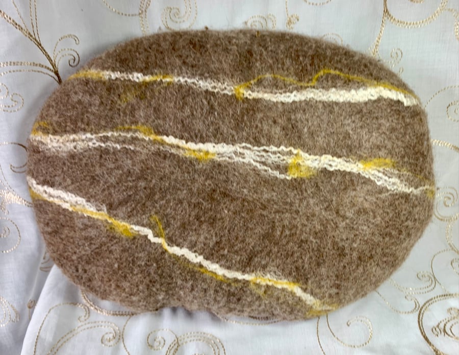 Stone Fabric Hand Felted Cushion Perfectly imperfect