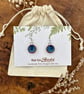 Handmade Ceramic Drop Earrings: Dark Blue Glazed Clay, Hypoallergenic - Image 3
