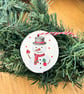 Set of 5 Christmas tree decorations, festive wooden ornaments, baubles or tags - Image 2