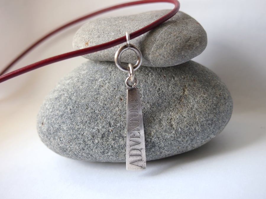 Adventure Inspiration Necklace (Leather Thong)
