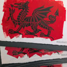 Welsh Dragon Lino Print 