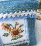 Sunflower cross stitch wool zip pouch - Image 7